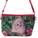 Schoudertasje Rode Kitten tussen Bloemen - 25x17cm NIEUW, Ophalen of Verzenden, Nieuw