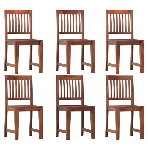 vidaXL Eetkamerstoelen 6 st massief mangohout, Huis en Inrichting, Stoelen, Bruin, Nieuw, Verzenden