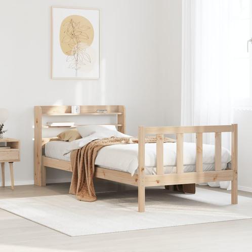 vidaXL Bedframe zonder matras massief grenenhout 75x190 cm, Huis en Inrichting, Slaapkamer | Bedden, Bruin, Nieuw, Hout, Eenpersoons