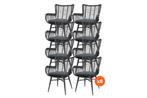 VDG Set van 8 - Jasmine dining tuinstoel - Black, Tuin en Terras, Tuinsets en Loungesets, Verzenden, Nieuw, Overige materialen