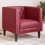 vidaXL Fauteuil Chesterfield-stijl kunstleer wijnrood, Verzenden, Nieuw, Eenpersoons, Leer