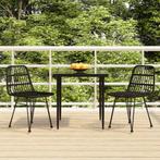 vidaXL 3-delige Tuinset poly rattan zwart, 2 zitplaatsen, Nieuw, Tuinset, Verzenden