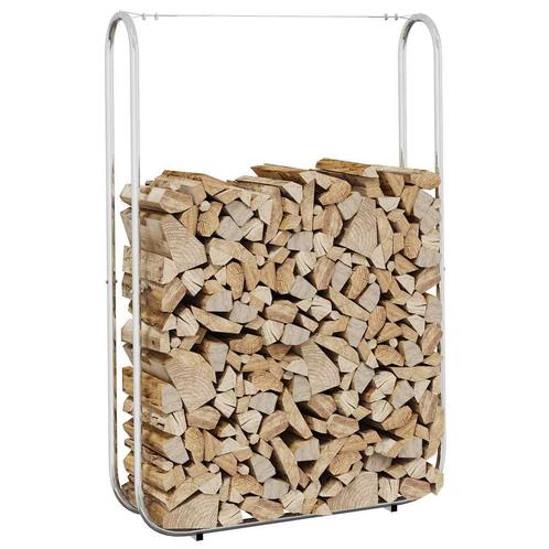vidaXL Haardhoutrek 100x25x150 cm gegalvaniseerd staal, Huis en Inrichting, Haarden, Nieuw, Verzenden