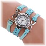 Fako® - Armband Horloge - Multi Infinity Love - Lichtblauw, Sieraden, Tassen en Uiterlijk, Horloges | Dames, Verzenden, Nieuw