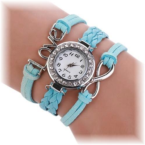 Fako® - Armband Horloge - Multi Infinity Love - Lichtblauw, Sieraden, Tassen en Uiterlijk, Horloges | Dames, Verzenden