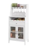 Wijnkast met Lade en Glashouder– Hoog Dressoir met Wijnrek, Huis en Inrichting, Woonaccessoires | Wijnrekken, Verzenden, Nieuw