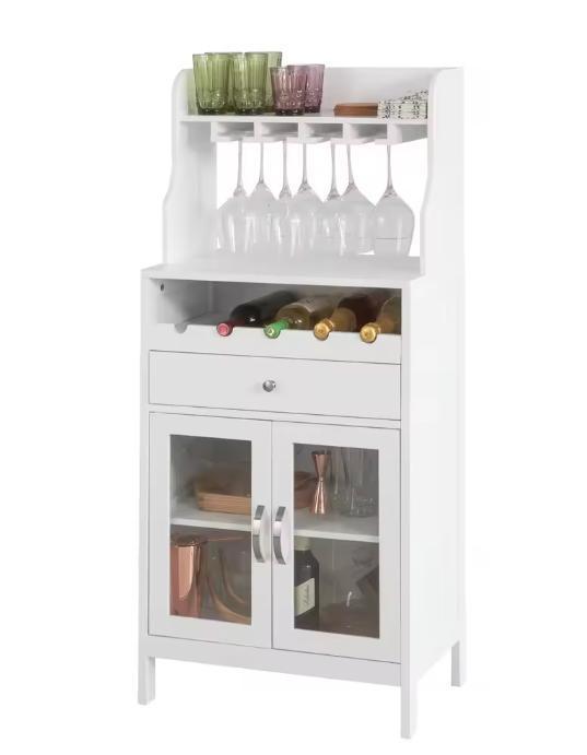 Wijnkast met Lade en Glashouder– Hoog Dressoir met Wijnrek, Huis en Inrichting, Woonaccessoires | Wijnrekken, Nieuw, Verzenden