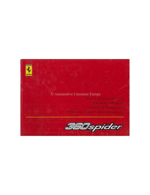 2002 FERRARI 360 SPIDER INSTRUCTIEBOEKJE 1773//02, Auto diversen, Handleidingen en Instructieboekjes