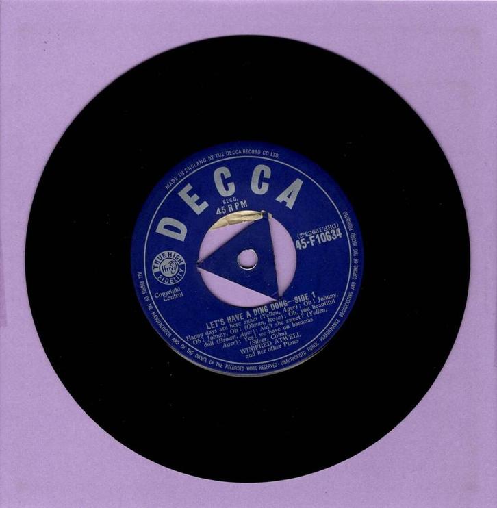 Winifred Atwell – Lets Have A Ding Dong (1-7-Vinyl-Single), Cd's en Dvd's, Vinyl Singles, Ophalen of Verzenden