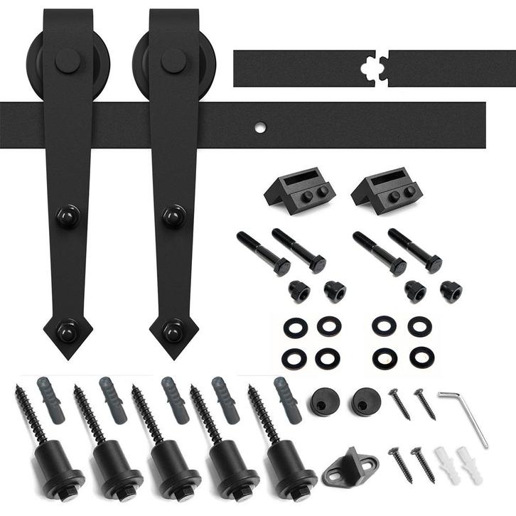 Rails voor schuifdeur | Schuifdeursysteem | Beslagset 200cm, Doe-het-zelf en Verbouw, Hang- en Sluitwerk, Nieuw, Verzenden