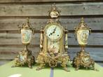 Klok en garnituur set (3) - Franz Hermle & Sohn - Messing,, Antiek en Kunst, Antiek | Klokken
