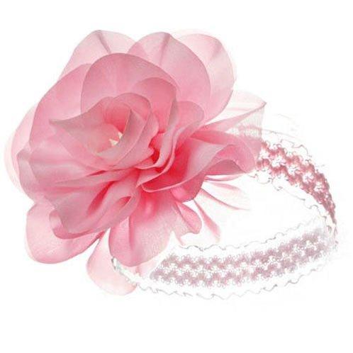 Babyhoofdbandje - Kant Roze met grote Bloem 10cm NIEUW, Kinderen en Baby's, Babykleding | Overige, Meisje, Nieuw, Ophalen of Verzenden