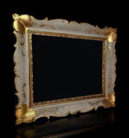 Lijst- Venetië - Beige Antico - Goudblad - Gesso - Hout, Antiek en Kunst, Antiek | Overige Antiek