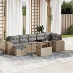 vidaXL 8-delige Loungeset met kussens poly rattan beige, Verzenden, Nieuw, Rotan, Loungeset