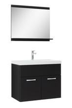 Badkamermeubel Montreal Set 02 60 x 35 cm Mat zwart, Verzenden, Nieuw, Wastafelkast
