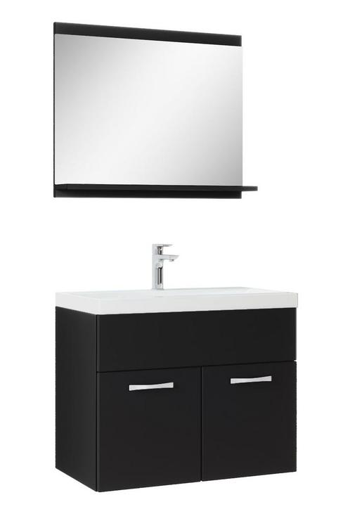 Badkamermeubel Montreal Set 02 60 x 35 cm Mat zwart, Huis en Inrichting, Badkamer | Badkamermeubels, Nieuw, Wastafelkast, Verzenden