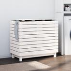 vidaXL Wasmand 88,5x44x76 cm massief grenenhout wit, Verzenden, Nieuw