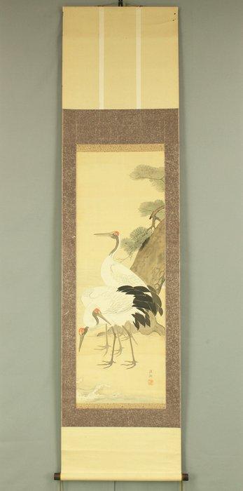 Three Cranes and Pine Tree - with signature Itsushu  and, Antiek en Kunst, Antiek | Overige Antiek