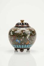Wierookbrander - A cloisonné enamels and aventurine stone, Antiek en Kunst
