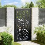 vidaXL Poort met golfontwerp 105x180 cm staal zwart, Verzenden, Nieuw