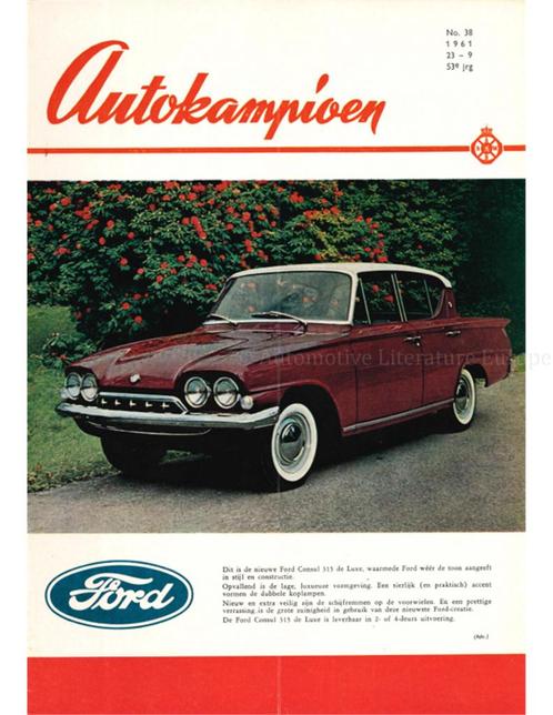 1961 AUTOKAMPIOEN MAGAZINE 38 NEDERLANDS, Boeken, Auto's | Folders en Tijdschriften