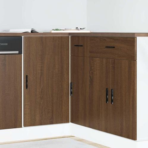 vidaXL Spoelbakonderkast Lyon bewerkt hout bruin, Huis en Inrichting, Keuken | Keukenelementen, Bruin, Nieuw, Verzenden