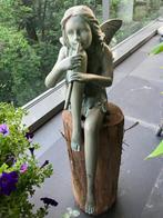 Beeld, Elf speelt op een fluit - 81 cm - Brons, Antiek en Kunst