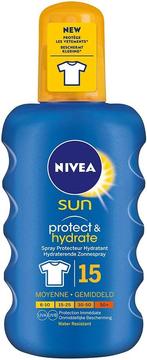 NIVEA SUN PROTECT & HYDRATE SPF 15 ZONNEBRAND SPRAY 200 ML, Nieuw, Verzenden