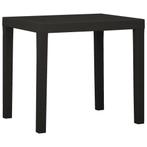 vidaXL Tuintafel 79x65x72 cm kunststof antracietkleurig, Verzenden, Nieuw, Kunststof