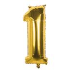 Gouden Cijfer Ballon 1 Jaar 36cm, Verzenden, Nieuw