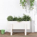 vidaXL Plantenbak 62x30x38 cm massief grenenhout wit, Tuin en Terras, Bloembakken en Plantenbakken, Verzenden, Nieuw, 60 tot 100 cm
