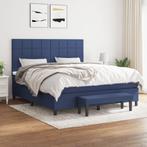 vidaXL Boxspring met matras stof blauw 180x200 cm, Huis en Inrichting, Slaapkamer | Bedden, Eenpersoons, Nieuw, 80 cm, 200 cm