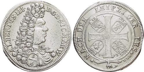 1/6 taler, daalder 1693 Sachsen-coburg Albrecht Iii 1680-..., Postzegels en Munten, Munten | Europa | Niet-Euromunten, Verzenden
