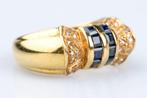 Ring - 18 karaat Geel goud - 1.06ct. tw. Saffier - Diamant, Nieuw