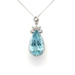 Ketting met hanger - 14 karaat Witgoud - 5.25ct. tw.