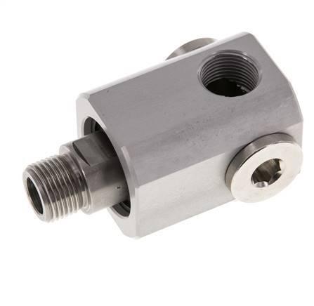 4-Weg Draaidoorvoer G3/8 Aluminium NBR 10bar, Doe-het-zelf en Verbouw, Overige Doe-het-zelf en Verbouw, Nieuw, Verzenden