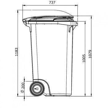 Afvalcontainer 240 liter, licht gebruikt - Grijs met grijze, Huis en Inrichting, Woonaccessoires | Prullenbakken, Nieuw, Ophalen of Verzenden