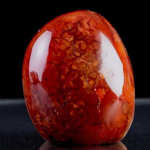 Rood Passie Hart - Vrije Vorm Kornalijn - Hoogte: 105 mm -, Verzamelen, Mineralen en Fossielen