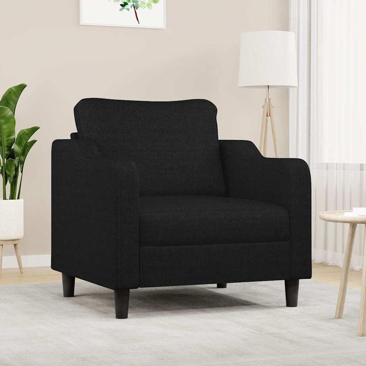 vidaXL Fauteuil 60 cm stof zwart, Huis en Inrichting, Banken | Bankstellen, Nieuw, Minder dan 150 cm, Stof, Eenpersoons, Verzenden