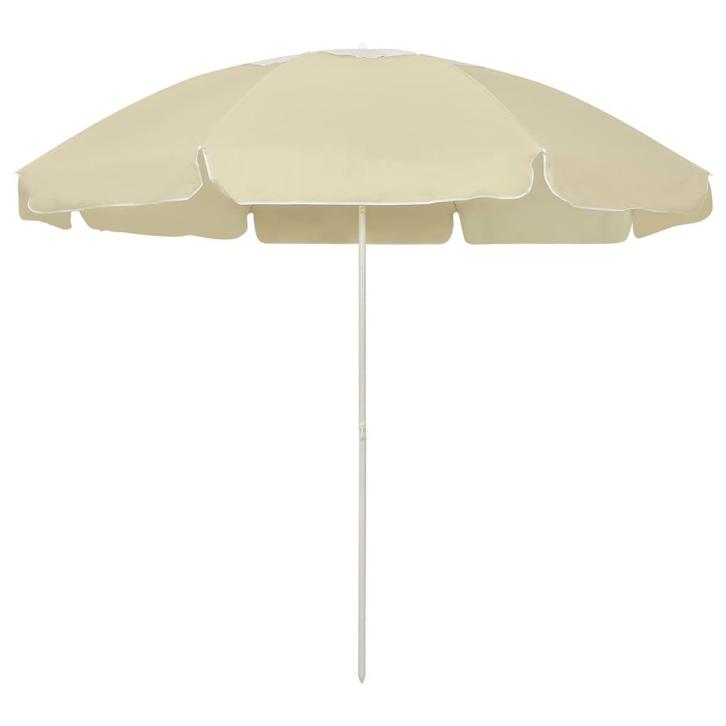 vidaXL Strandparasol 240 cm zandgeel, Tuin en Terras, Parasols, Strandparasol, Nieuw, 2 tot 3 meter, Verzenden