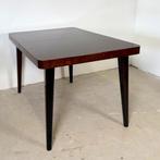 Uitschuifbare eettafel Halabala, dambord patroon blad, 100 tot 150 cm, Vintage, Zo goed als nieuw, Vijf personen of meer
