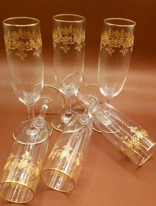 Baccarat - Wijnglas (6) - Récamier - Glas, Antiek en Kunst, Antiek | Meubels | Tafels