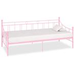 vidaXL Slaapbank metaal roze 90x200 cm, 90 cm, Eenpersoons, Verzenden, Nieuw