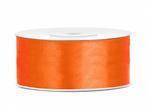 Satijn Lint Oranje 25mm 25m, Verzenden, Nieuw