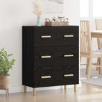 vidaXL Dressoir Zwart eiken 34 x 69,5 x 90 cm Bewerkt hout, Verzenden, Nieuw, Overige houtsoorten, Minder dan 50 cm