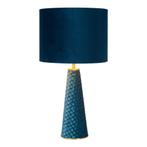 Blauwe tafellamp Extravaganza Velvet, metaal, Huis en Inrichting, Lampen | Tafellampen, Nieuw, Ophalen of Verzenden, Metaal, Minder dan 50 cm