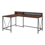 Bureau Frelvepirg L-vorm 165x110x90 cm zwart en walnootkleur, Huis en Inrichting, Bureaus, Verzenden, Nieuw