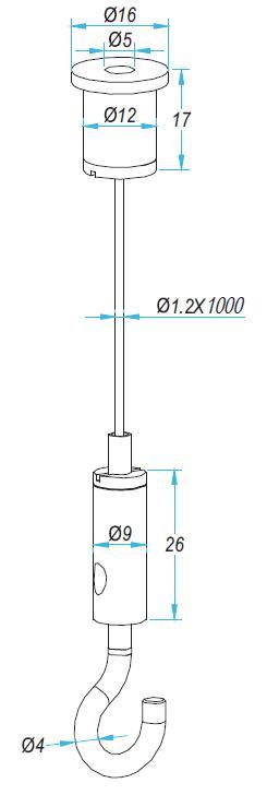 Ophangsysteem staalkabel 6, Doe-het-zelf en Verbouw, IJzerwaren en Bevestigingsmiddelen, Verzenden