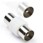 Coax koppelstuk mannelijk - mannelijk - Nedis (Wit), Computers en Software, Verzenden, Nieuw