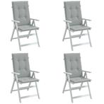 vidaXL Stoelkussens 4 st hoge rug 120x50x4 cm stof, Huis en Inrichting, Woonaccessoires | Kussens, Verzenden, Nieuw, Grijs